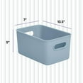 thumbnail image 5 of Decorative Plastic Open Home Storage Bins Organizer Baskets, Medium Blue (1 Pack) Container Boxes for Organizing Closet Shelves Drawer Shelf - Ribbed Collection 5 Liter, 5 of 5