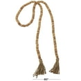 thumbnail image 3 of DecMode Handmade Round Long Carved Beaded Brown Mango Wood Garland with Tassel, 3 of 7