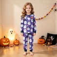 thumbnail image 2 of NOEGOEU Kids Cute Graphic Halloween Pajamas Boys Girls Long Sleeve Sleepwear Set 2 Piece 2-9 Years (Dark Purple,4-5 Years), 2 of 8