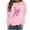 Breast cancer awareness shirts-Pink, variant on Homenesgenics Breast Cancer Awareness Shirts Plus Size for Women and Men Women's Casual Loose Print Raglan Long Sleeved Hoodie Round Neck Tops Sweatshirts Pink XXL