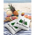 thumbnail image 3 of Pack of 2 Outdoor Pillow Covers, Black White Green Checked Christmas Tree Waterproof Square Throw Pillowcase Cushion Decorative Pillow Covers for Couch Patio Tent, 24x24 in, 3 of 6