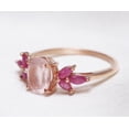thumbnail image 4 of Pretty Rose Quartz Wedding Ring - 925 Sterling Silver Ring - Lovely Quatz and Ruby Gemstone Jewelry Ring - Wonderful Gift Her, 4 of 6