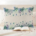 thumbnail image 3 of Leaf Outdoor Waterproof Pillow Covers, Vintage Blue Green Purple Ombre Fruit Plant Decorative Square Throw Pillowcase Sofa Cushion Sham for Patio/Couch/Chair, 20"x20" 2 Pack, 3 of 8