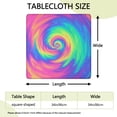 thumbnail image 2 of Rainbow Tie Dye Spiral Pattern Square Fitted Tablecloth with Elastic Edge,Square Table Cover,Washable Elastic Table Cover for Home Kitchen Party Decor 34"x34", 2 of 6