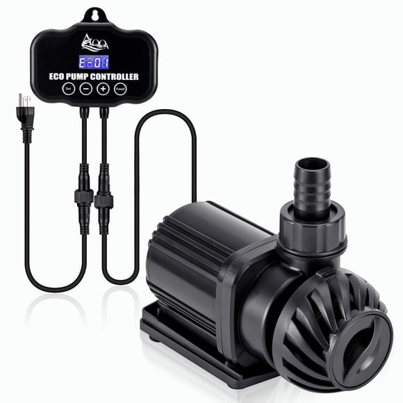 AQQA 800-3200GPH Controllable Water Pump,Circulation Make Wave/Feed Mode/20 Options Flow Adjustable Multifunction Submersible or External Powerful Return Pump for Saltwater & Freshwat