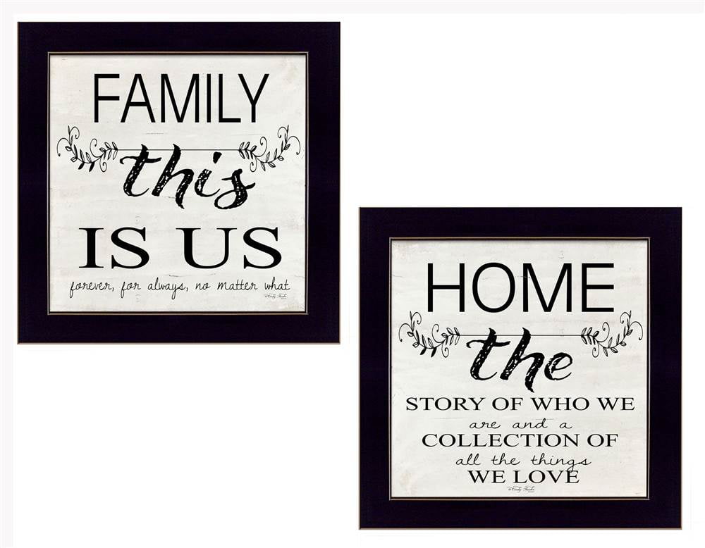 2Pc "Family" Black Frame Wall Art