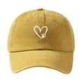 thumbnail image 3 of Womens Washed Baseball Cap Heart Dog Paw Print Sun Hat Outdoor Visor Cap Yellow, 3 of 4