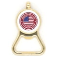 thumbnail image 1 of USA Independence Day Flag Red Postmark Beer Bottle Cap Opener Stainless Steel Key Chain, 1 of 3