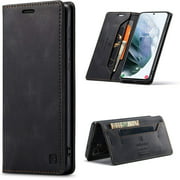 HAII Case for Galaxy S21 Ultra,PU Leather Folio Flip Wallet Case with Card Holster Stand Kickstand Magnetic Closure
