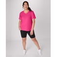 thumbnail image 5 of Hanes Just My Size Cotton Jersey Short Sleeve V-Neck T-Shirt (Plus ) Amaranth 3X Women's, 5 of 5