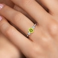 thumbnail image 4 of Gem Stone King 10K White Gold Canary Mystic Topaz and Lab Grown Diamond 3-Stone Ring for Women | 1.22 Cttw | Round 6MM | Gemstone November Birthstone | Size 9, 4 of 6