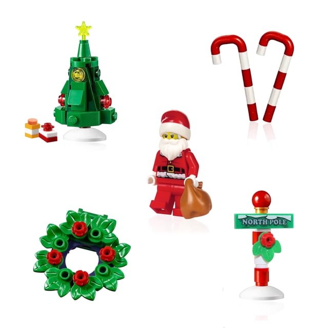 Paquete combinado navideño LEGO de juguete, árbol de Navidad con regalos