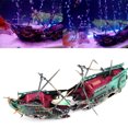 thumbnail image 1 of Flmtop Ornament Seperated Shipwreck Shape Landscape Plastic Broken Boat Aquarium Decoration for Fish Tank Random Color, 1 of 9