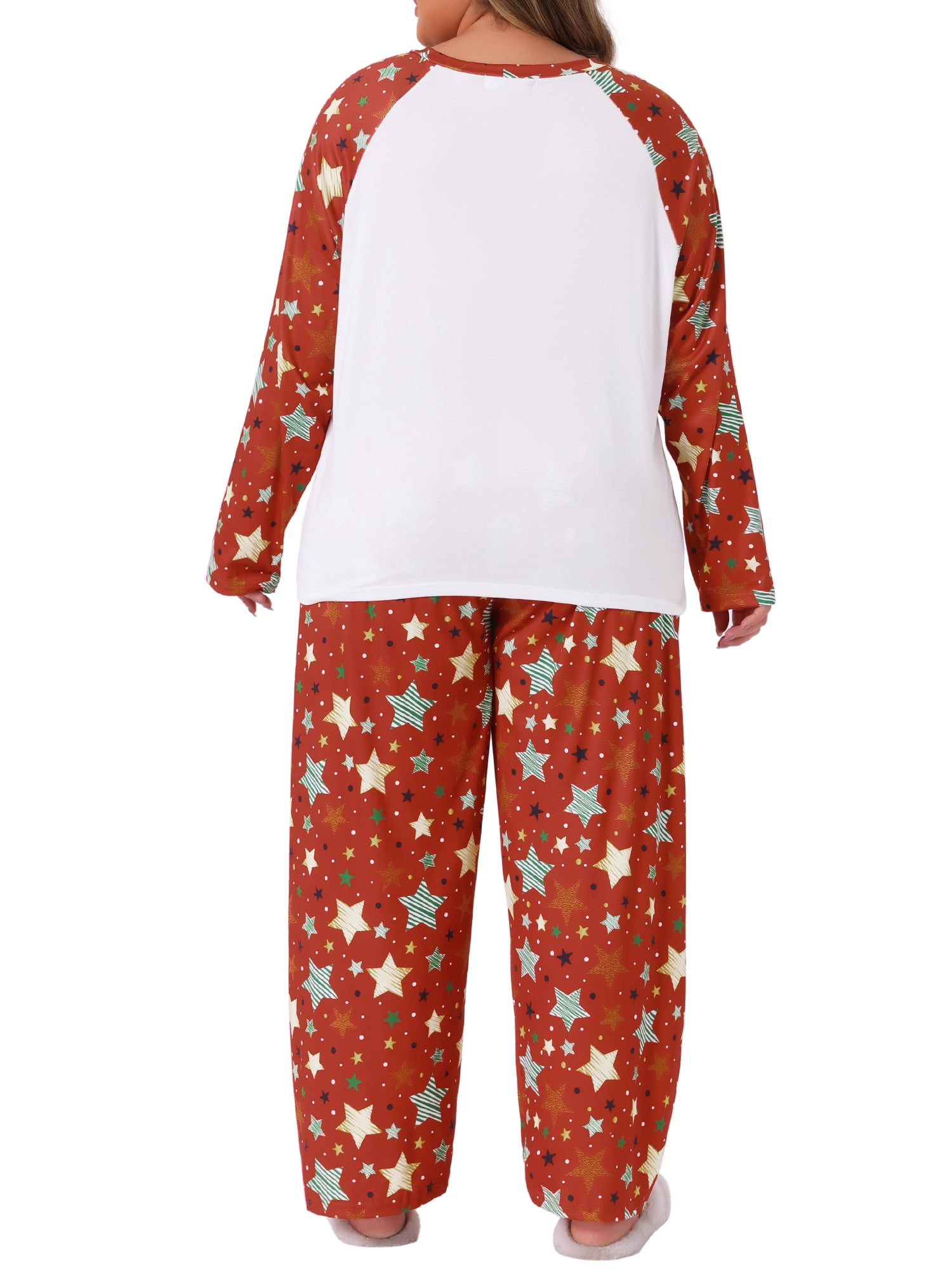 DARING DIVA Women's Plus Pajamas Set 2 Piece Soft Sleepwear 4X White Red