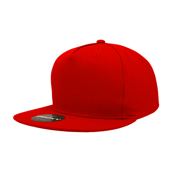 Decky 1064 5 Panel High Profile Structured Cotton Blend Snapback-Red
