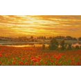 thumbnail image 2 of Adamov, Alexey 32x22 White Modern Wood Framed Museum Art Print Titled - Red Poppy Field by the Sunset, 2 of 4