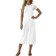 thumbnail image 5 of Levmjia Women's Plus Size Wide Leg Overall Shorts Adjustable Straps Buttons Pockets Casual Loose Fit Bib Jumpsuit for Summer, 5 of 6