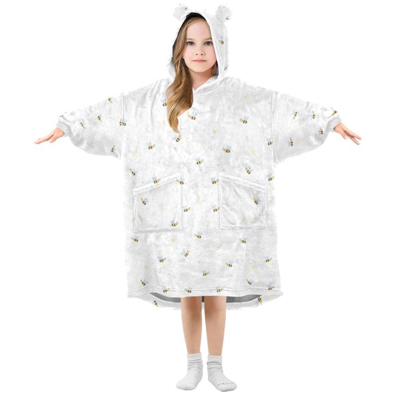 Wearable Blanket Hoodie Oversized Blanket Hoodie for Boys Girls Teens 3-14YR Bee