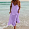 thumbnail image 4 of Sngxgn Women Adjustable Spaghetti Dress Full Slip Dress(Purple,M), 4 of 8