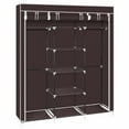 thumbnail image 4 of Closet Organizer for Bedroom, Wardrobe Rack for Home PKWQ503BN-1, Dark Brown 69" Portable Clothes Closet Non-Woven Fabric Wardrobe Double Rod Storage Organizer, 4 of 8