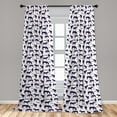 thumbnail image 2 of Zebra Window Curtains, Silhouette of African Animals in Purplish Colors with Zoo Lettering Modern, Lightweight Decor 2-Panel Set with Rod Pocket, Pair of - 28"x63", Violet Charcoal Grey, by Ambesonne, 2 of 3