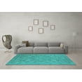 thumbnail image 3 of Ahgly Company Indoor Square Oriental Turquoise Blue Industrial Area Rugs, 4' Square, 3 of 4