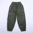 thumbnail image 4 of GBSYEWXS Pants For Little Boys Kids Cargo Comfort Waist Soft Comfortable Trousers Green Size 10-11 Years, 4 of 7