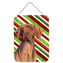 Vizsla Candy Cane Holiday Christmas Wall or Door Hanging Prints