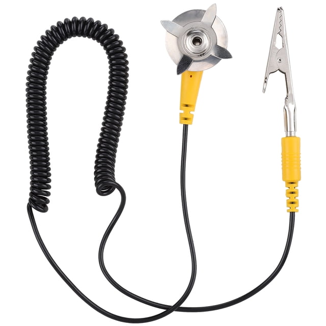 Cable de tierra antiestático, cable de electricidad estática antimaterial de PVC y PU con pinza de cocodrilo