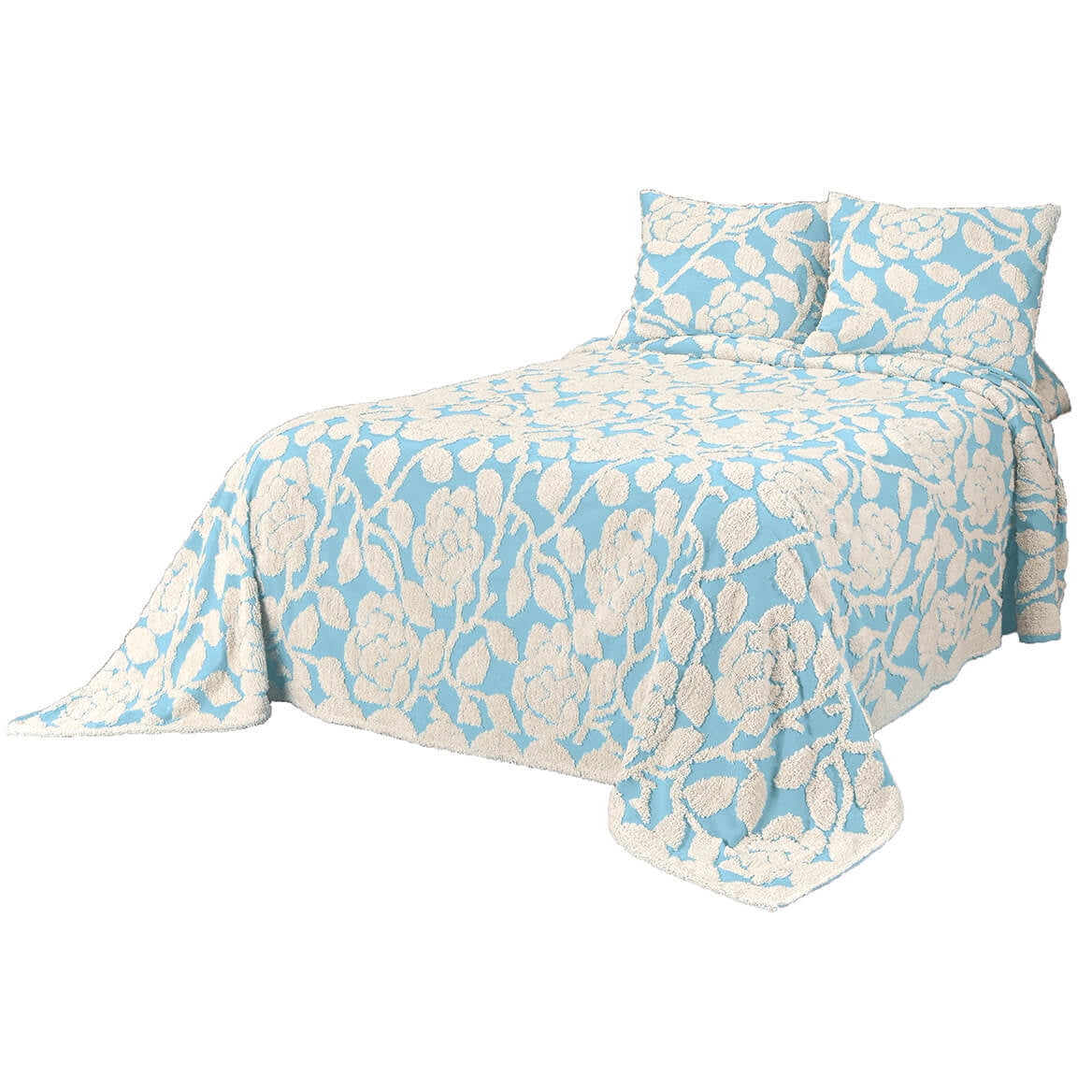 Grace Chenille Bedspread by OakRidgeFull Blue