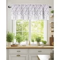 thumbnail image 2 of Flower Purple Valances for Windows Grey Cherry Blossoms White Background Valance Rod Pocket Light Filtering Short Window Treatments Curtains for Kitchen Bathroom Living Room Bedroom, 60 x 18 Inch, 2 of 7
