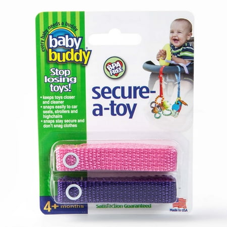 UPC: 0047414001551 | Baby Buddy Secure-A-Toy Safety Strap Secures Toys Teether or Pacifier to Stroller Highchair Car Seat Pink-Purple