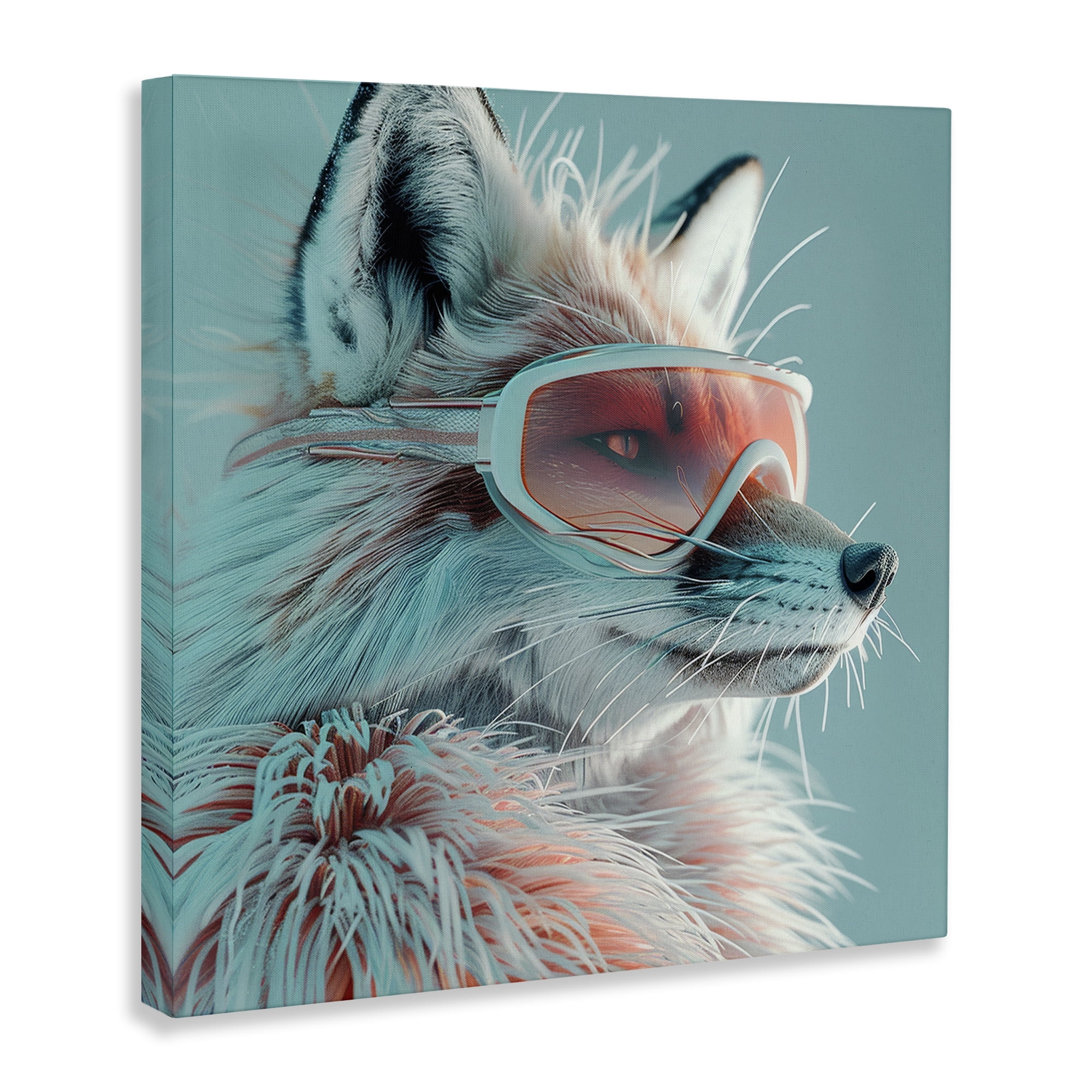 Stupell Industries Winter Whimsy Fox Animals Painting Wrapped Canvas Art Print Wall Art, 17 x 17