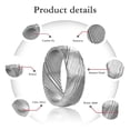 thumbnail image 5 of JQUEEN Damascus Ring for Men 8mm Silver Hammered Engagement Wedding Bands Domed Size 7-12, 5 of 5
