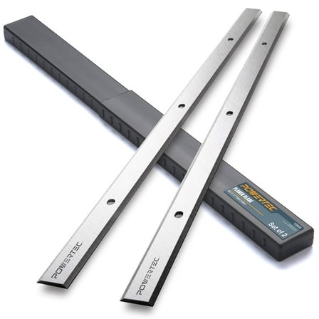 POWERTEC 12-1/2 Inch Planer Blades for Delta TP305, WEN 6550, Craftsman 21758, CMEW320, Grizzly G0663, Porter Cable PC305TP, POWERTEC PL1252 Planer Replacement and For More Models, Set of 2, 12803