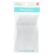 Disposable Plastic Forks, White, 24 Count, by Way To Celebrate