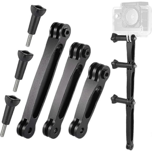 3-in-1 Extension Arm Mount Kit, Aluminum Alloy Extension Arm, Pivot Extension Arm Compatible for GoPro Series, SJCAM and Other Action Cameras