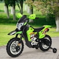 thumbnail image 4 of Costway 6V Kids Ride-On Motorcycle Electric Battery Powered Bike w/Training Wheels Green, 4 of 10