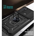 thumbnail image 3 of Sturdy Case for Motorola Moto G200 5G/Edge S30 with Slide Camera Window, Heavy Duty Military Grade Protection Phone Cover Built-in Rotate Ring Stand for Motorola Edge S30/G200 5G SJ Rose Gold, 3 of 9