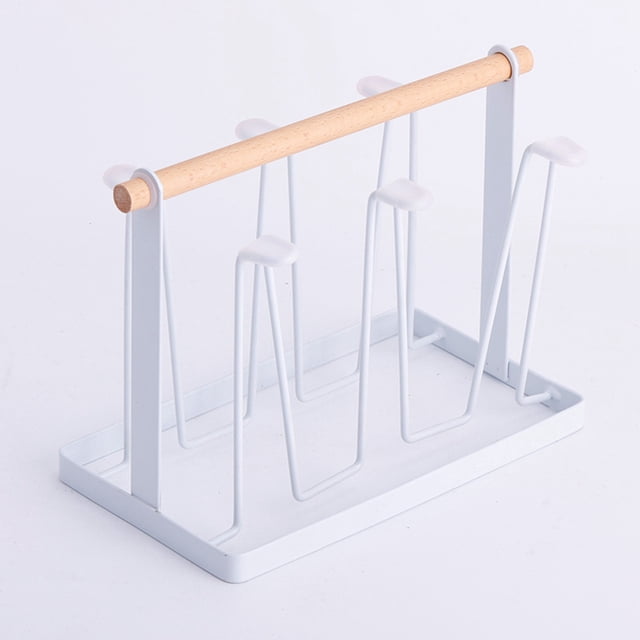 Organizadores de botellas de agua, estante de secado de tazas, soporte de estante de secado de 6 tazas, estante de secado de tazas, claridad notable