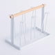 thumbnail image 2 of Rejilla para secar tazas, 6 ganchos, mango de madera, galvanoplastia, arte del hierro, ahorro de espacio, 13x23,5x18,5 cm, organizadores de tazas para el hogar y la oficina, color blanco, 2 of 5
