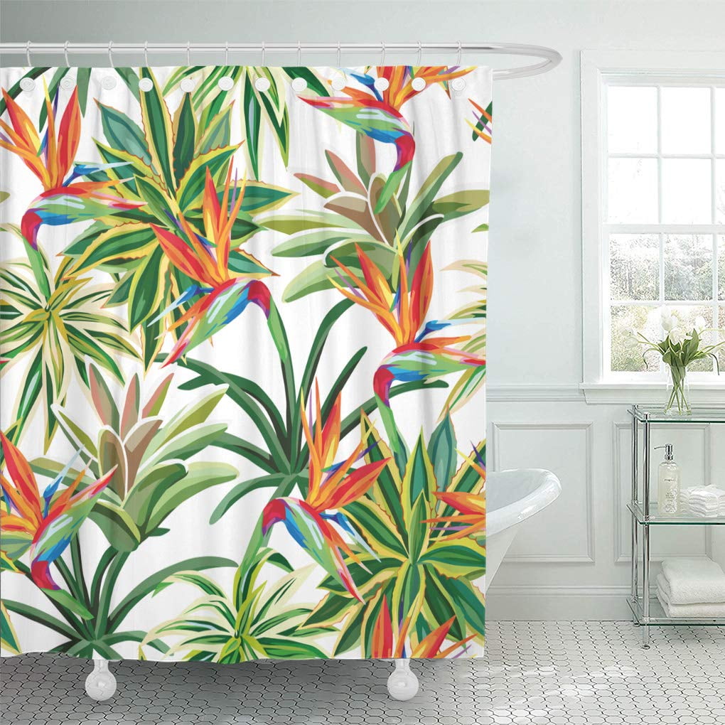 CYNLON Watercolor Desert Plant Cactus Tropical Flower Bird of Paradise