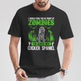 thumbnail image 2 of Push You in Front of Zombies Save Cocker Spaniel Dog Graphic Tee Unisex Adult Cotton Casual Pet Lover Funny Gift T-Shirt, Size S, Color Black, 2 of 3