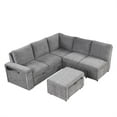 thumbnail image 6 of Large L-shaped Sectional Sofa with Storage Space, USB Ports, and Cup Holders on The Armrests, Padded Modular Pull Out Sofa Couch Suitable for Living Rooms, 6 of 8