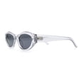 thumbnail image 6 of Womens Mod Oval Beveled Plastic Angular Fashion Sunglasses Clear - Black, 6 of 8
