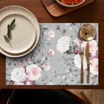 thumbnail image 4 of Pioneer Flower Floral Print Pattern Summer Placemats Table Placemats Set Of 6-Linen Kitchen Washable Placemats Table Mats 12x18 Inch Non-Slip Heat Resistant, 4 of 5