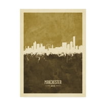 Trademark Fine Art 'Manchester England Skyline Brown' Canvas Art by Michael Tompsett
