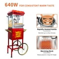 thumbnail image 3 of Joqixon Popcorn Machine Maker With 8 Oz Kettle Makes Up to 32 Cups Popcorn Machine Cart Vintage-Style Popper on Wheels Popcorn Machines for Home - Red, 3 of 14