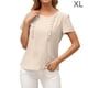 thumbnail image 1 of Camiseta de mujer Verano Cuello redondo Manga corta Casual Top suelto, Albaricoque, XL Yuarrent AP001321-16, 1 of 7