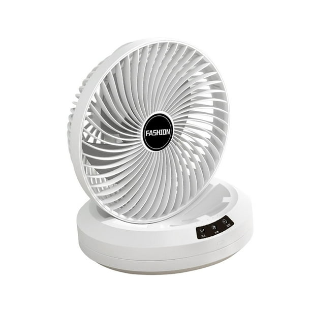 Ventilador de escritorio con oscilación automática de 120 degree, bajo nivel de ruido, 4 velocidades, ventilador de mesa, refrigeración por aire Blanco